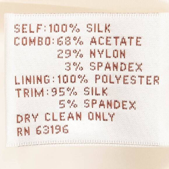 Suzi Chin For Maggy Boutique Off-White Floral Neck Silk Cocktail Dress Size 8 - Picture 10 of 12